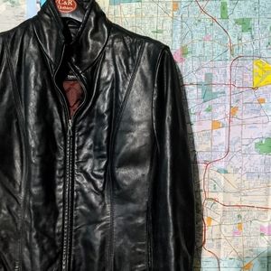 Wilson's Leather Ladies' Biker Leather Motorcycle Moto Short Jacket lined Sz Sm
